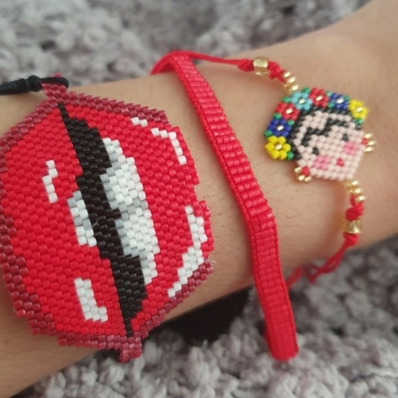 Private Label Jewelry - Lips & Frida Kahlo Red Set Bundle fir 30% off
